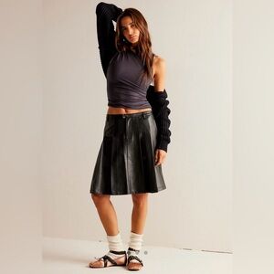Free People We The Free Vegan Pleated Mini Skirt